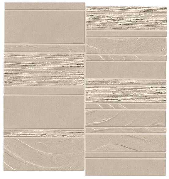 B Natural Ash Ceramic Mosaic - Trace - Matte