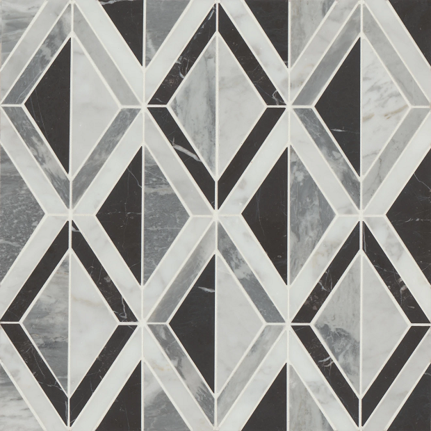 Modni Cool Blend Marble Mosaic - Arlo - Honed