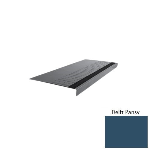 Flextones Delft Pansy Type 776 With Flush Ribbed / Smooth Insert Distinct Designs Rubber - 12" X 72" Stair Tread - Rgt Radial Ii Raised Disc Design