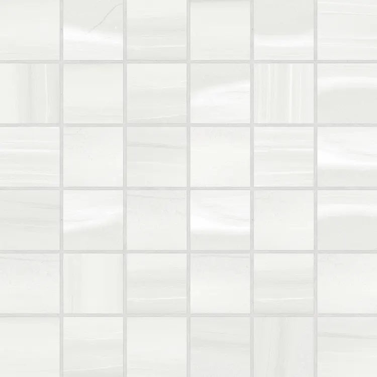 Linear Stone White Porcelain Mosaic - 2" x 2" Honed