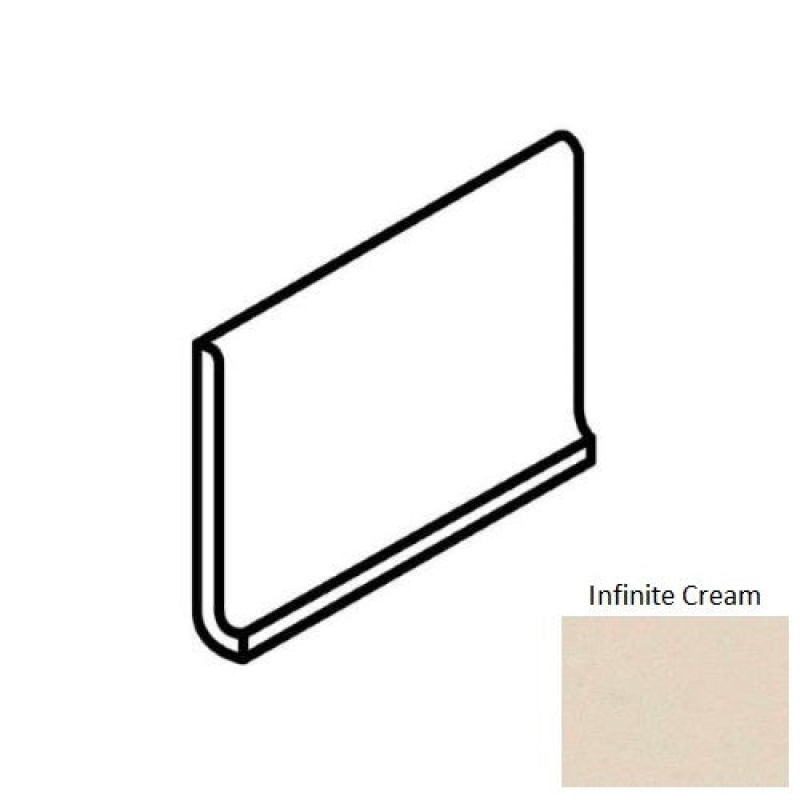 Ultra Modern Infinite Cream Porcelain Floor & Wall Trim - 6" X 12" Cove Base - Unpolished
