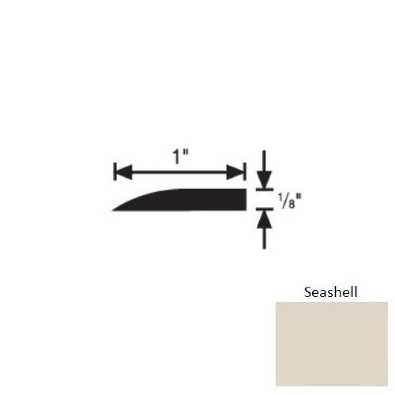 Flextones Seashell Vinyl 192A Tile Reducer Strip - 1" X 3 Ft - Thermoplastic