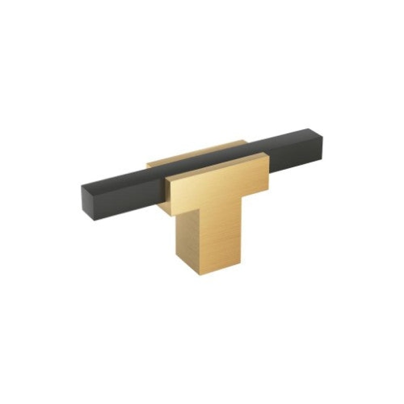 Urbanite Zinc & Aluminum Cabinet Knob - Champagne Bronze / Matte Black - 2 3/4" (70 Mm) Length