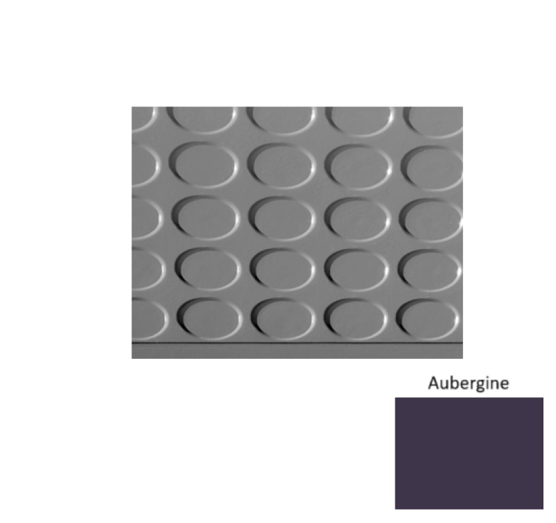 Solid 97 Aubergine Vantage Raised Circular 15 Inch Depth Rubber (Sq) Stair Tread - Textured