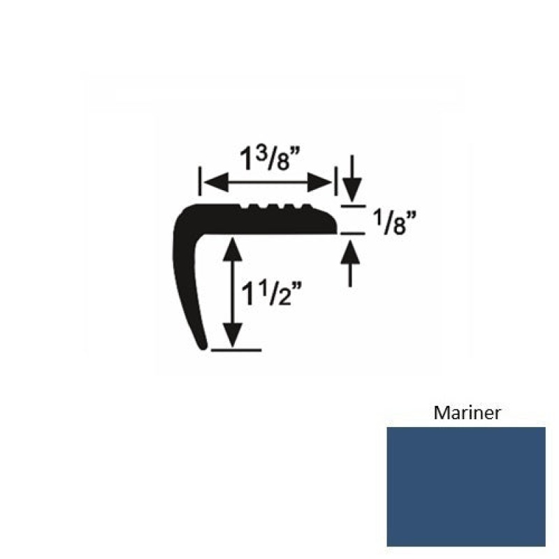 Solid 05 Mariner Rubber Domestic Stair Nosing (Sq) - 1 3/8" X 9 Ft (108")