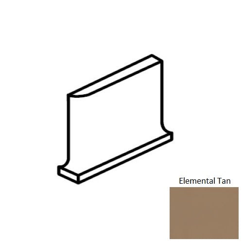 Color Wheel Classic Elemental Tan Ceramic Wall Trim - 4 1/4" X 4 1/4" Flat Top Cove Base Corner Right