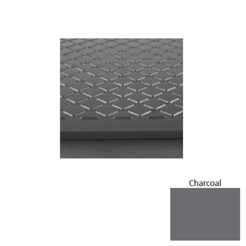 Solid 31 Charcoal Diamond Rubber (Rd) Stair Tread With Dupont Kevlar - Textured