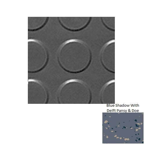 Spextones Blue Shadow With Delft Pansy & Doe Rbt Radial High Profile Rubber Distinct Designs Tile - Textured - 18" X 18"
