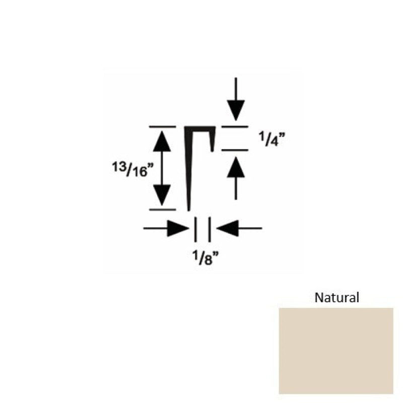 Solid 46 Natural Rubber Cove Cap Square - 1/8" X 9 Ft (108")