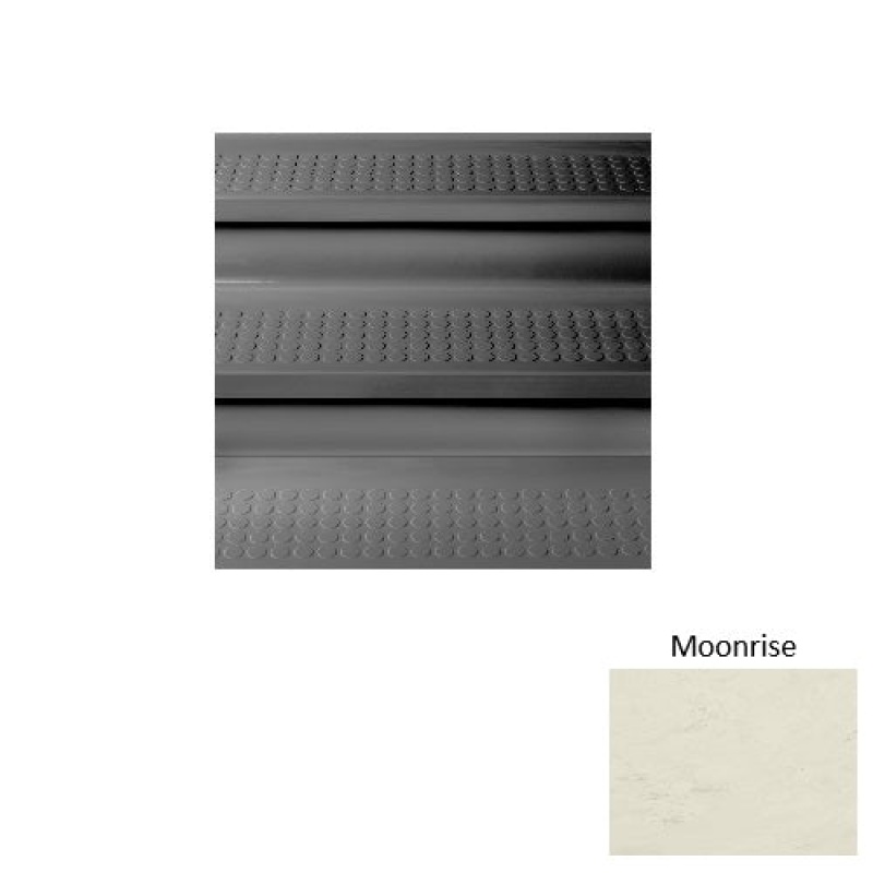 Marbleized 96 Moonrise Vantage Raised Circular Rubber (Sq) Stair Tread With Riser - Textured