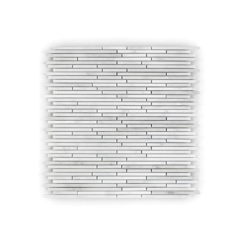 Classic Statuario Marble Mosaic - Mini Sticks - Honed