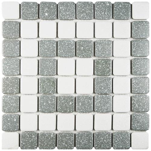 Crystalline Market Square Grey Porcelain Mosaic - 11 3/4" X 11 3/4" - Mixed