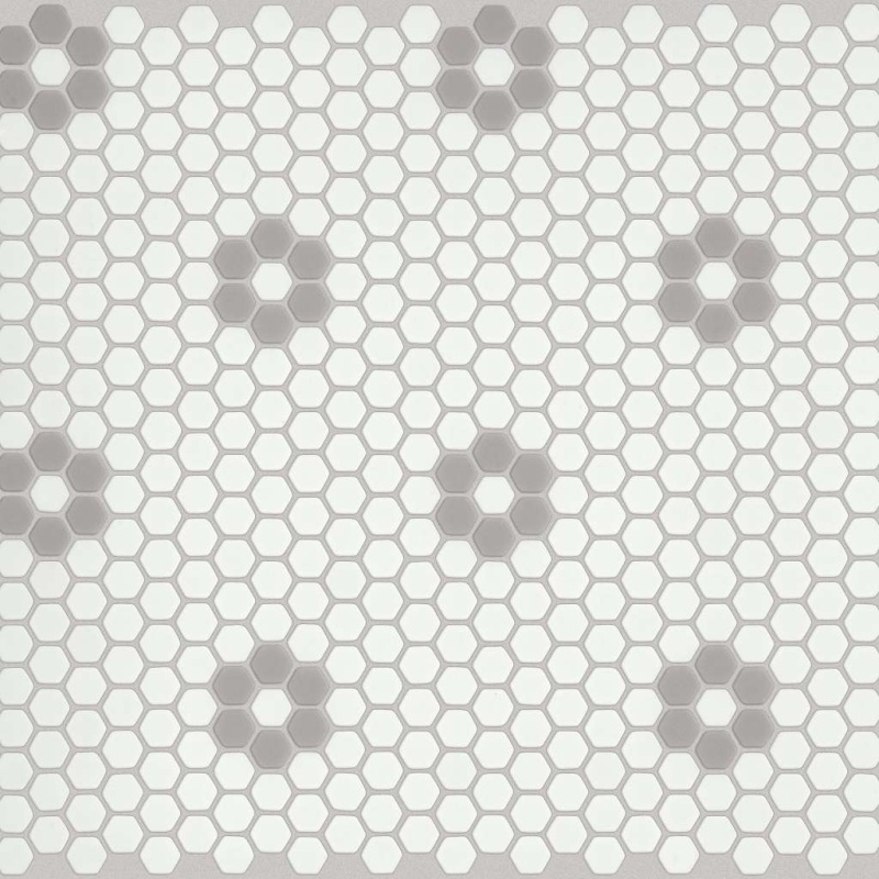 Retro Nectar Grey Glass Mosaic - Hexagon - Matte