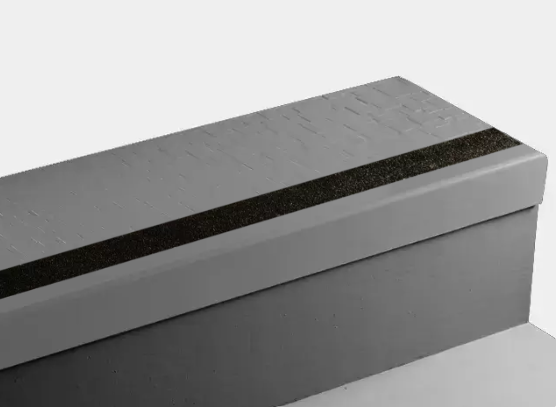 Silver Grey Cubis Rubber Stair Tread Trim