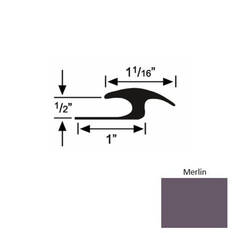 Solid 56 Merlin Rubber Tile / Carpet Joiner