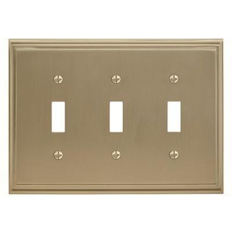 Mulholland Zinc 3 Toggle Switch Wall Plate - Golden Champagne - 3-Toggle