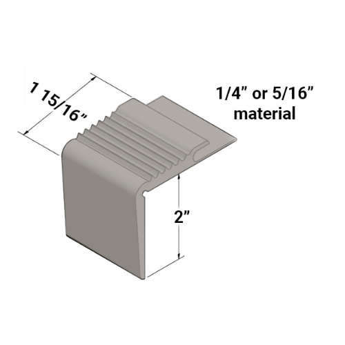 Johnsonite Silver Grey Vinyl Recessed Stair Nose