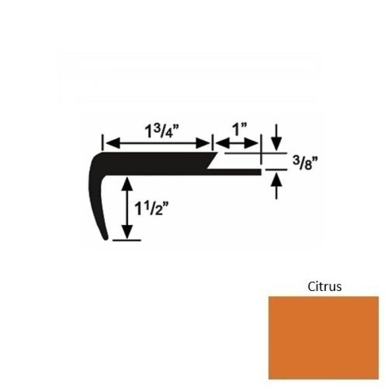 Roppe Solid 660 Citrus Rubber Carpet Stair Nosing