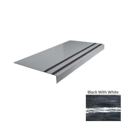 Evolving Styles Creative Elements Black With White Type 130 Distinct Designs Rubber - 12 1/4" X 72" Stair Tread - Smooth
