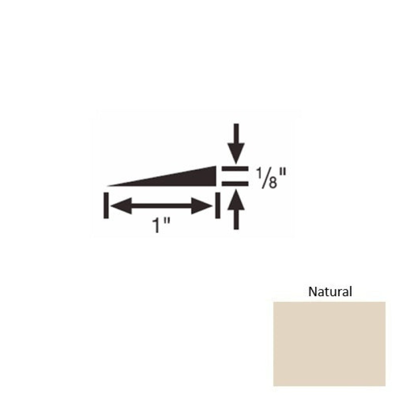 Solid 22 Natural Rubber Reducer Strip 1" x 9 Ft