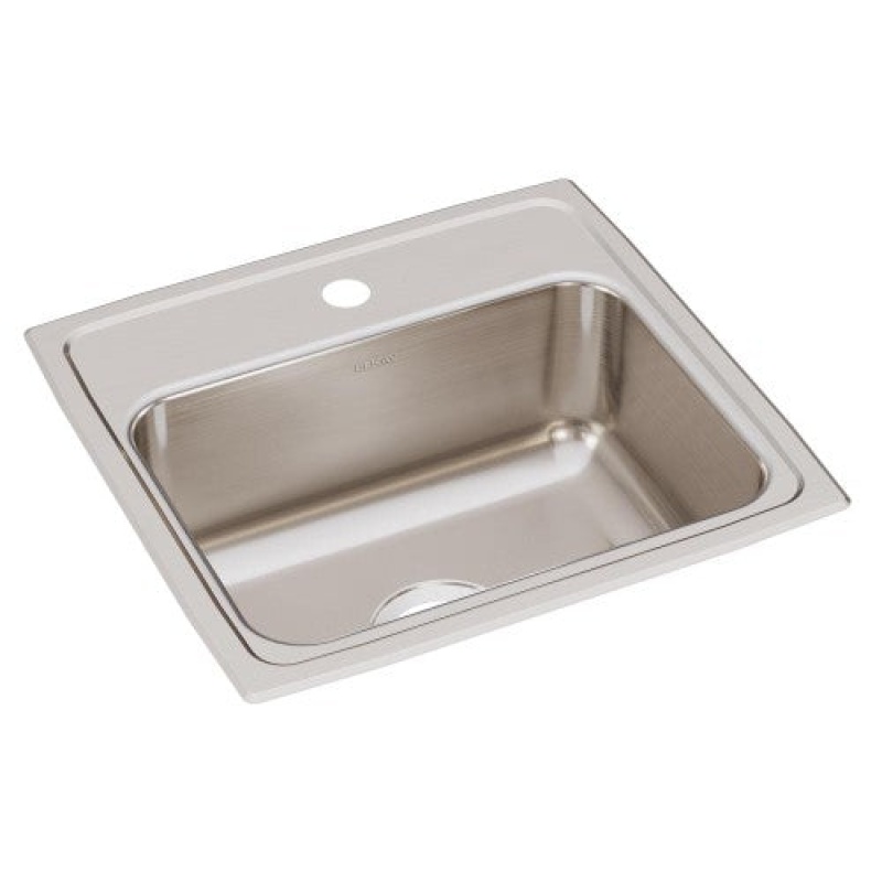 Lustertone Classic Stainless Steel Drop-In Single Bowl Kitchen Sink