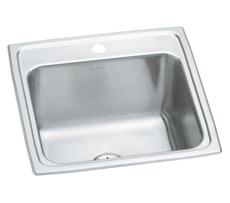 Dlr191910pd1 Lustertone Classic Stainless Steel Drop In Single Bowl Kitchen Sink - 19 1/2" X 19" X 10 1/8" With 1 Hole - Stainless Steel