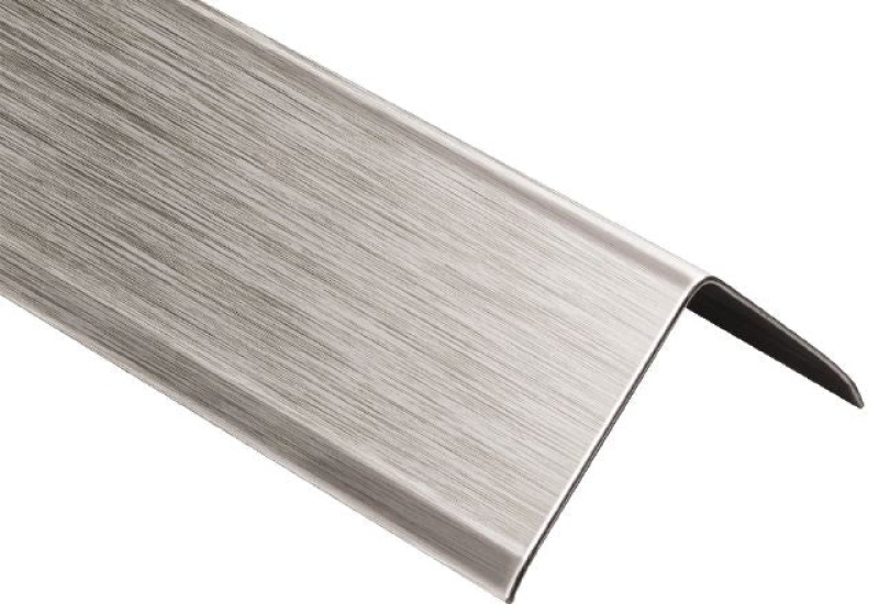 Eck K Corner Metal Tile Edging Trim - Brushed Stainless Steel