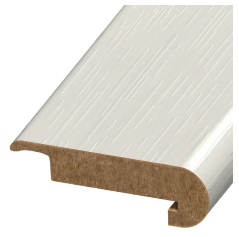 Nuvo Lux Studio Grove White Glove Laminate Wood Moulding / Trim - 4.48" X 94.48" Stair Nose - Aluminum Oxide