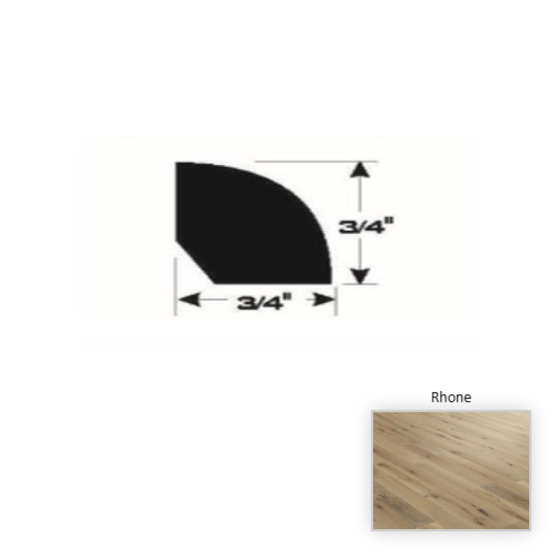 D'vine French White Oak Rhone Hardwood Moulding / Trim - 90" Quarter Round - Brushed Matte