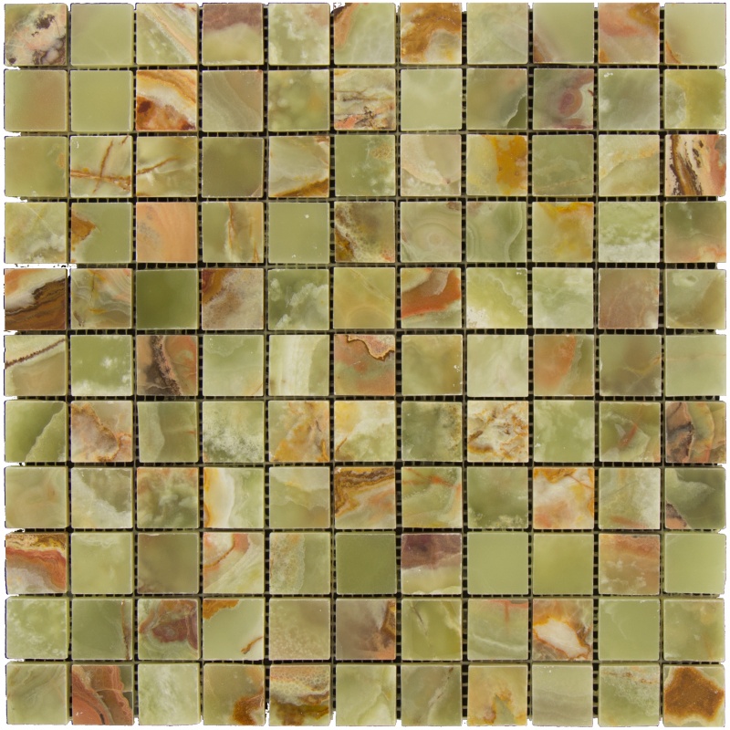 Green Onyx Mosaic - 1" X 1" - Polished