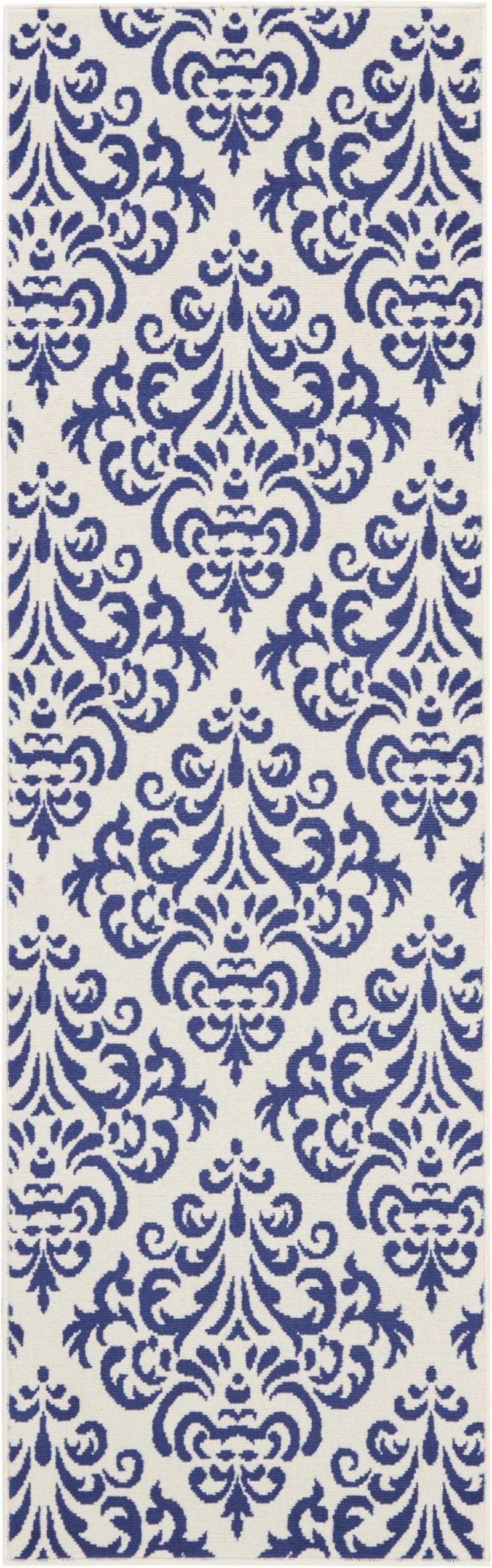 Grafix White / Blue Transitional Area Rug