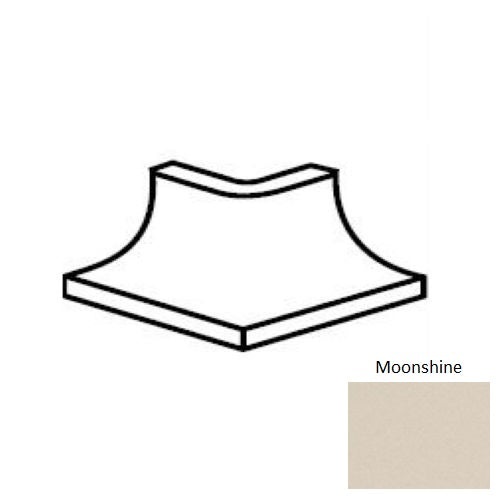 Keystones Unglazed Mosaic Moonshine Porcelain Floor & Wall Trim - 2" X 2" Cove Base Outcorner - Matte, Per Pack: 5 Pcs