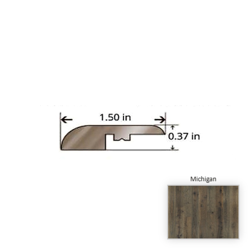 Avenue Hickory Michigan Hardwood Moulding / Trim - 84.25" Reducer - Truemark Glaze Tek