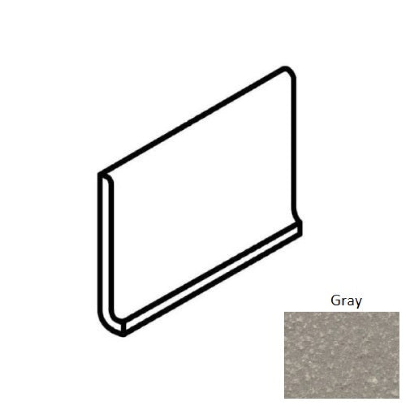 Questep Gray Quarry Floor & Wall Trim - 5" X 6" Cove Base Left Corner - Textured