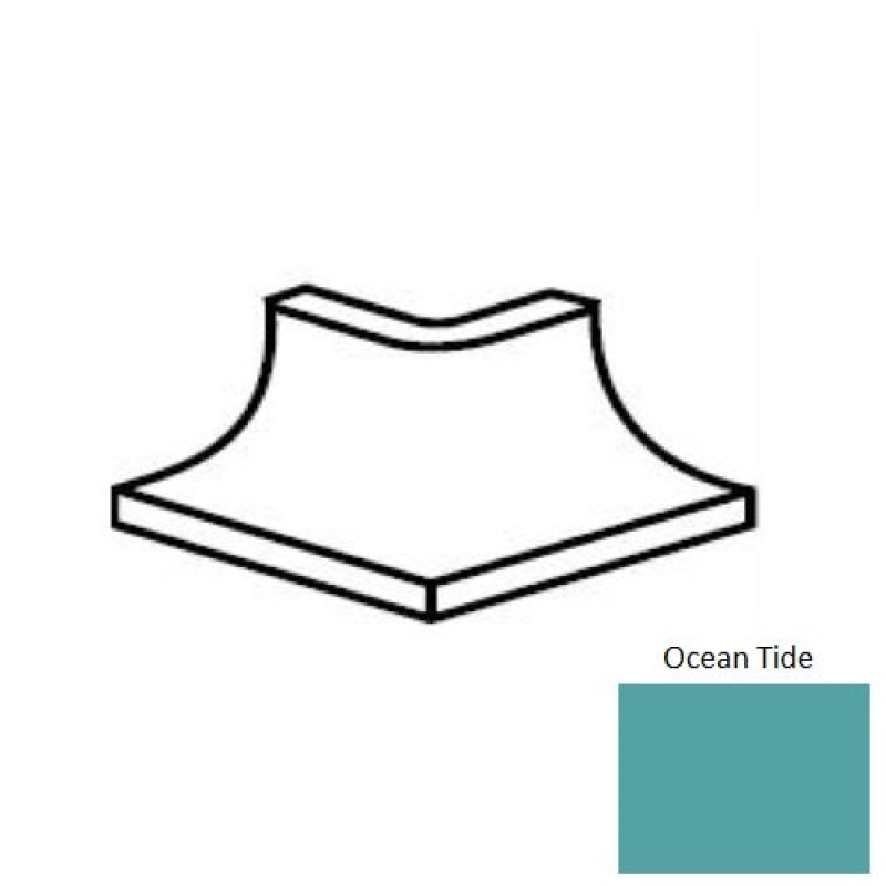 Unglazed Mosaics Ocean Tide Porcelain Floor & Wall Trim - 2" X 2" Cove Base Outcorner - Unglazed