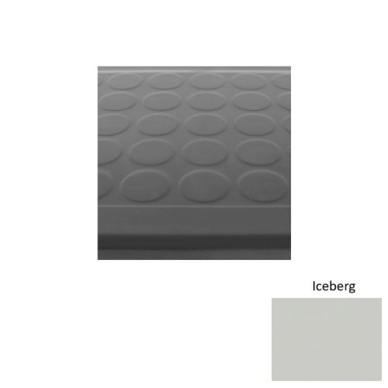Solid 92 Iceberg Low Profile Raised Circular Rubber (Sq) With Safety Yellow Abrasive Strip Stair Tread - Textured