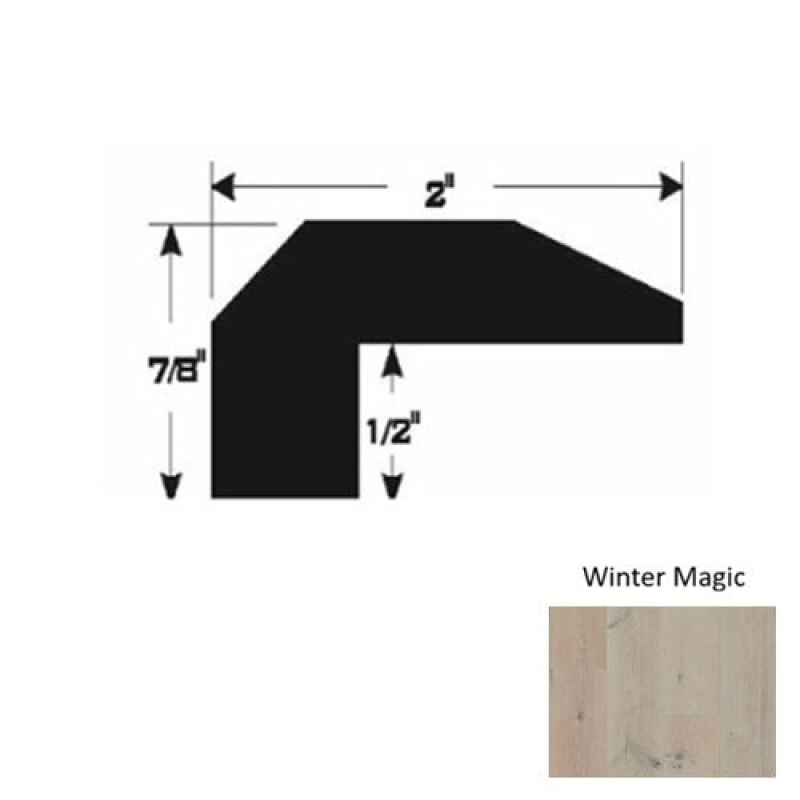 Timberbrushed Platinum Winter Magic Hardwood Moulding / Trim - 2" X 90" Threshold - Urethane & Aluminum Oxide