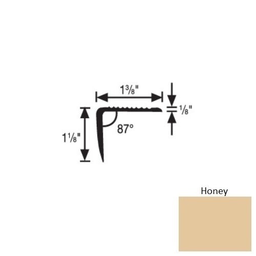 Flextones Honey Vinyl 189 Top Set Stair Nosing - 1 3/8" X 12 Ft - Thermoplastic