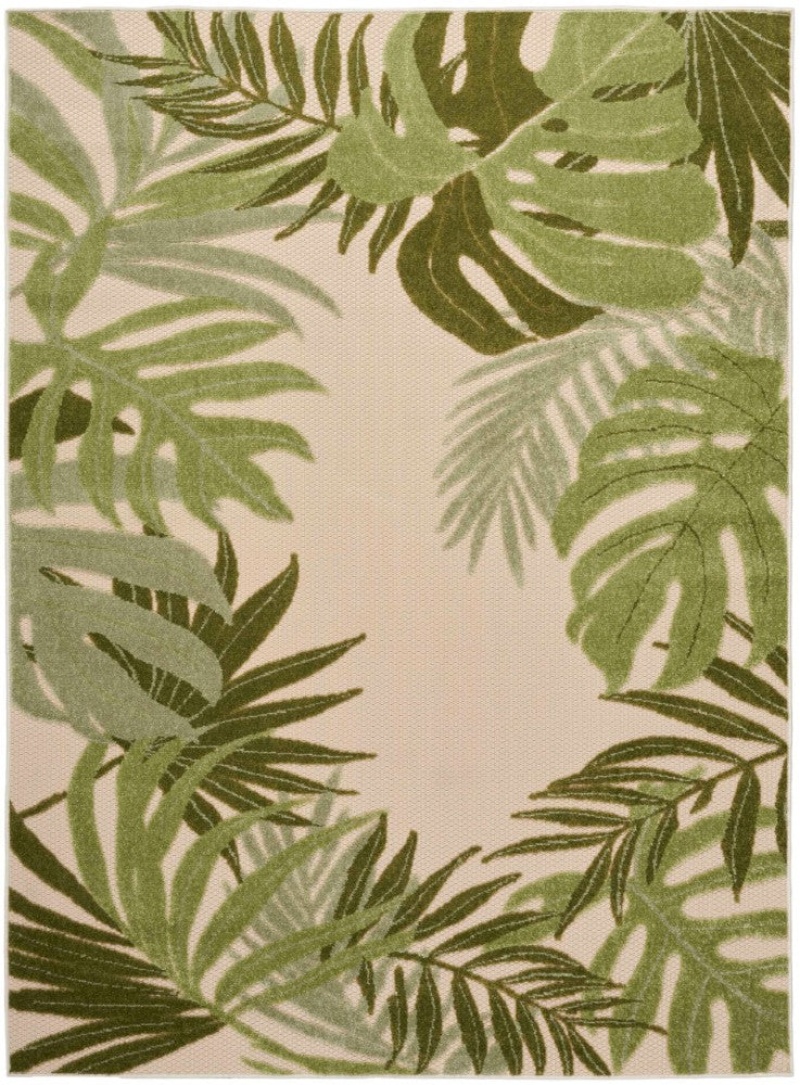 Aloha Ivory Green Alh40 Polypropylene & Polyester Contemporary Area Rug - 10 Ft X 13 Ft - Ivory Green