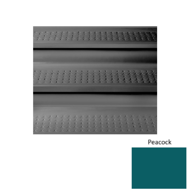 Solid 96 Peacock Vantage Raised Circular Rubber (Sq) Stair Tread With Riser - Textured
