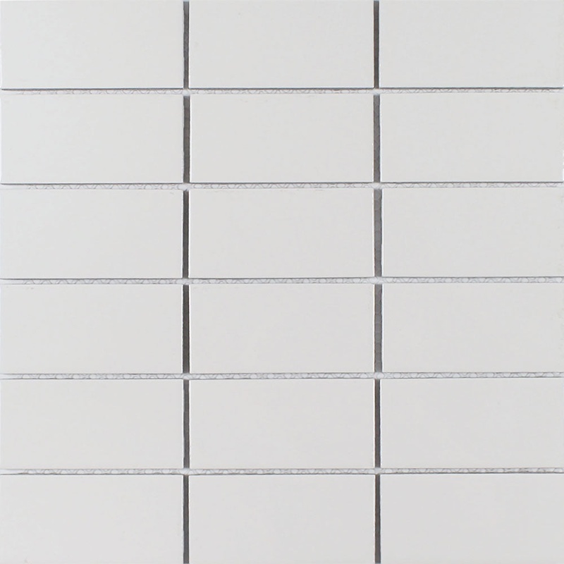 Gallery Bright White Porcelain Mosaic - 2" X 4" Stacked - Glossy