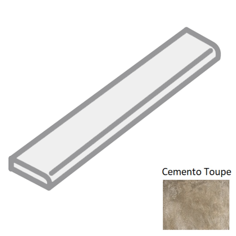 Brooklyn Cemento Toupe Porcelain Bullnose Trim