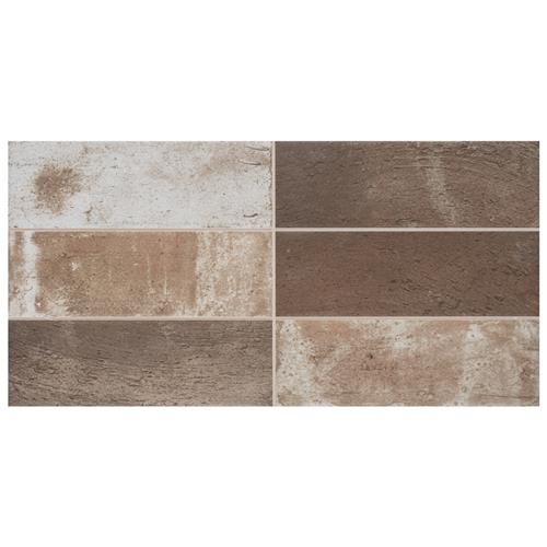 Kings Mud Cocoa Ceramic Tile - Textured - 7 7/8" X 15 3/4"