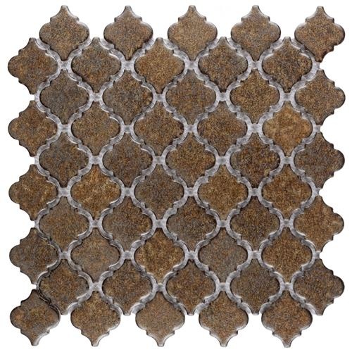 Hudson Tangier Brownstone Porcelain Mosaic - Arabesque - Glossy