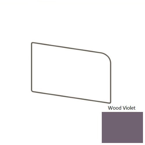 Color Wheel Classic Wood Violet Ceramic Wall Trim - 3" X 6" Bullnose Corner Left - Semi Gloss