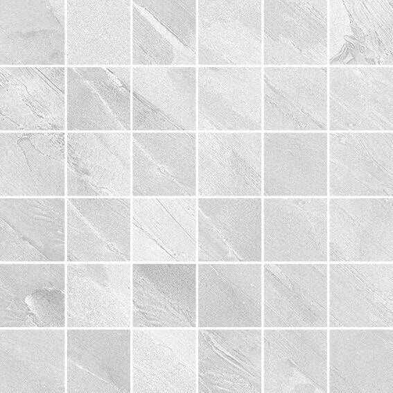 Soft Stone Light Grey Porcelain Mosaic - 2" X 2" - Matte