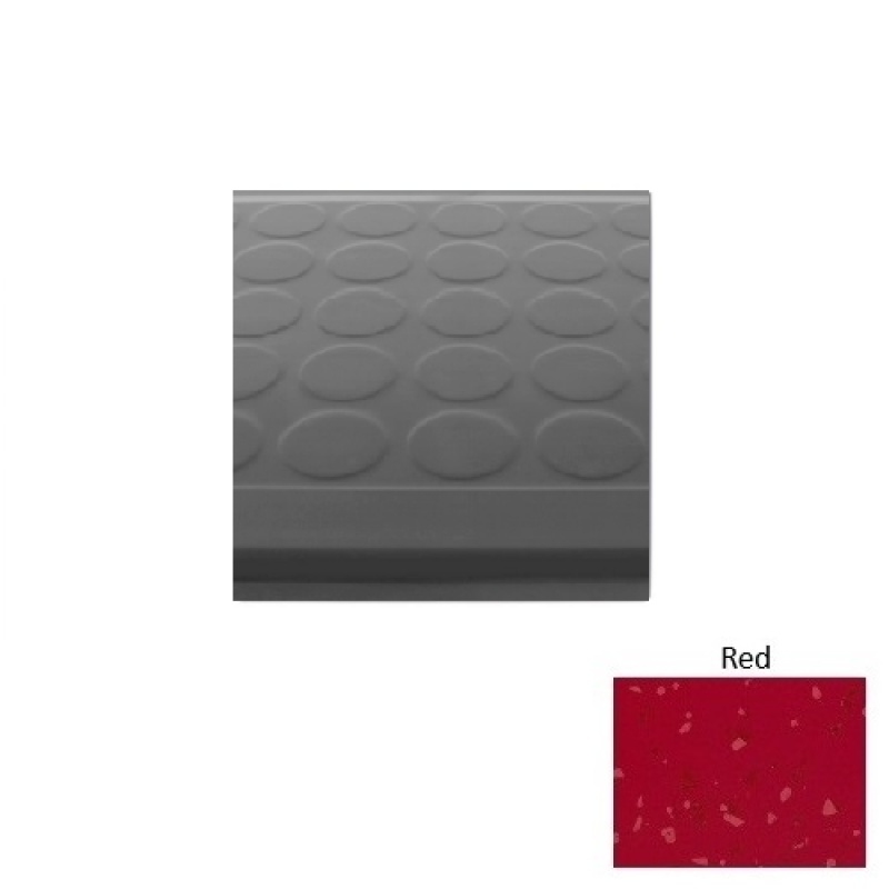 Symmetry 92 Red Low Profile Raised Circular Rubber (Sq) Stair Tread - Textured