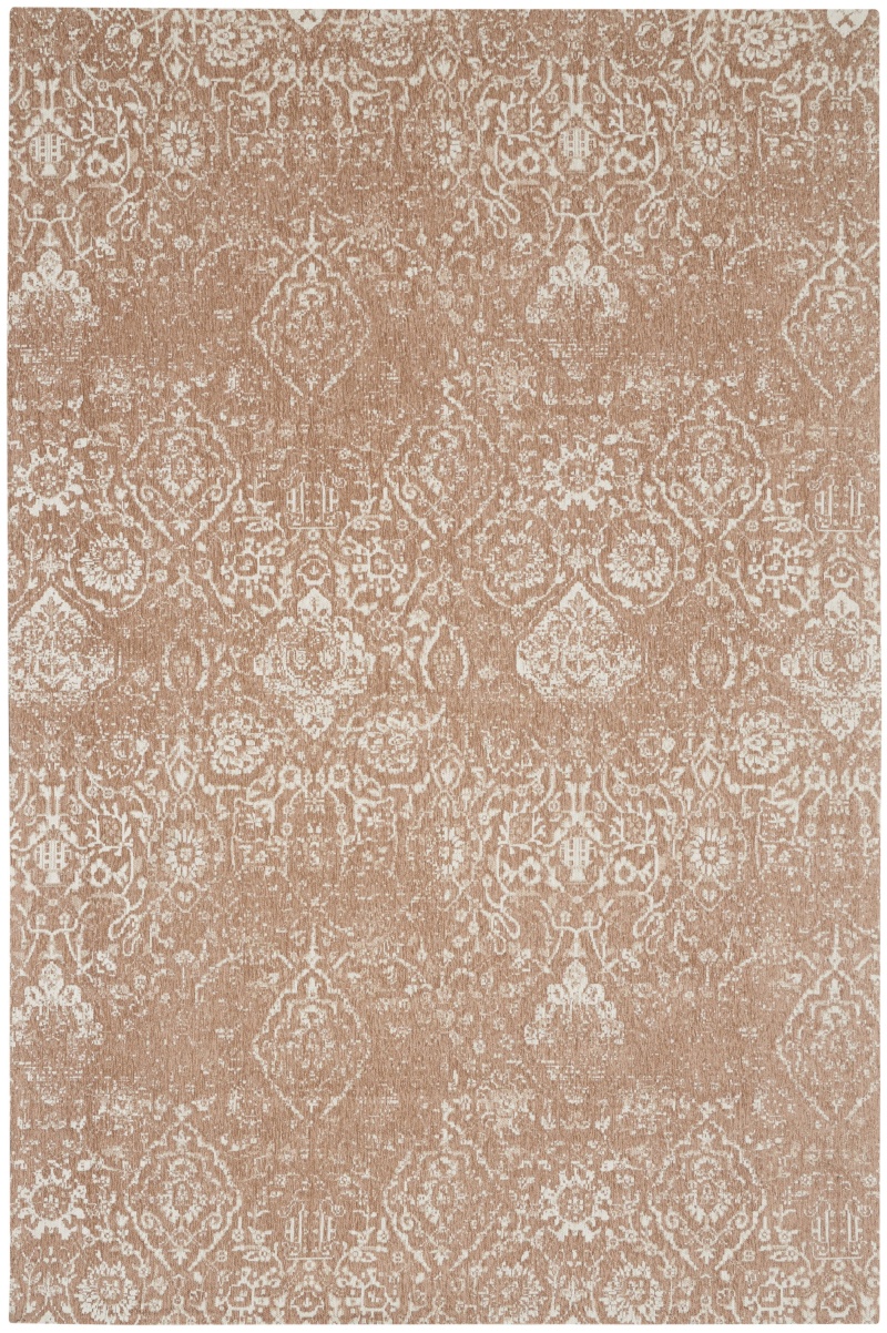 Beige Ivory Polyester Farmhouse Area Rug 6 Ft x 9 Ft