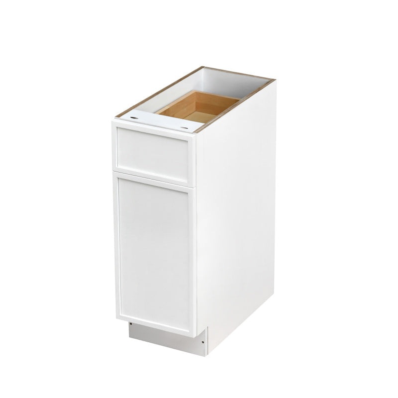 Shady White Slim Shaker Wood Kitchen Base Cabinet - 12" X 24" X 34 1/2" (Assembly Required) - White