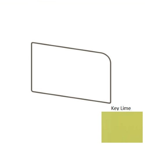 Color Wheel Classic Key Lime Ceramic Wall Trim - 3" X 6" Bullnose Corner Left - Semi Gloss